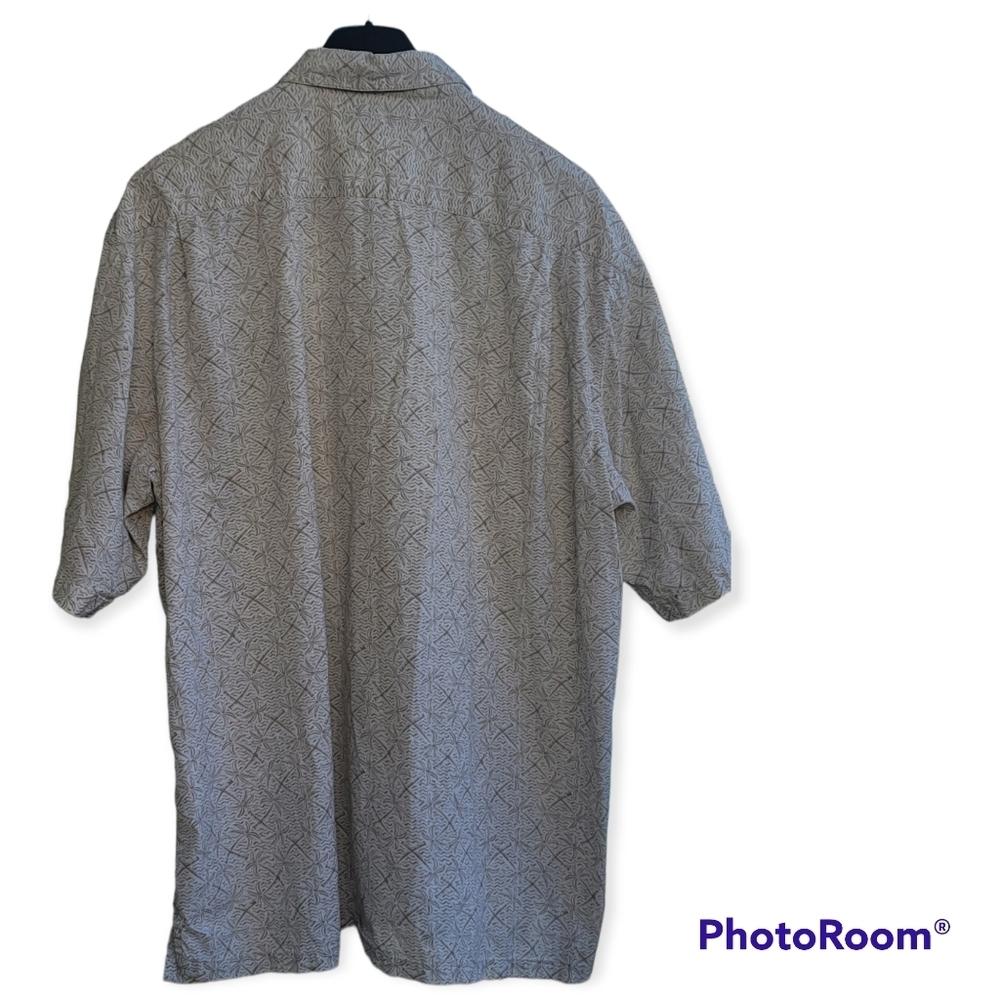 COLUMBIA Men's Campshirt Button up Palm Trees Prints Beige and Tan Size XL.Pre - Picture 3 of 6